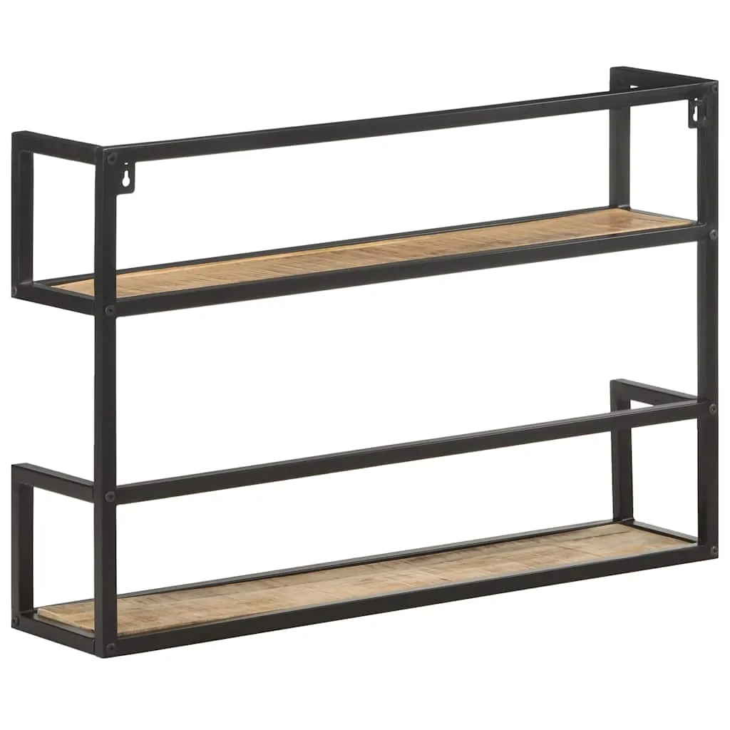 Wandregal 80x20x60 cm Raues Mangoholz