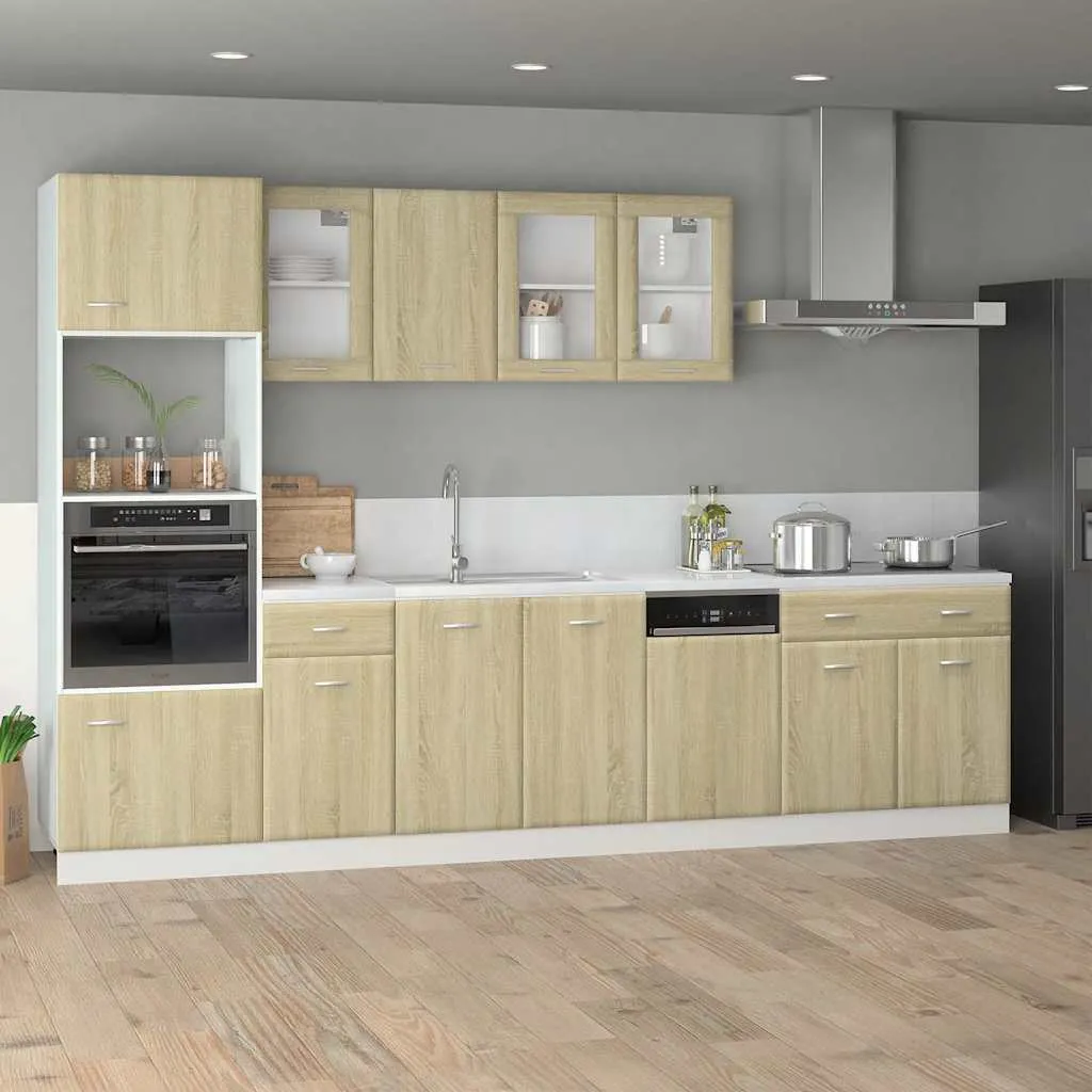 Hängeschrank Lyon mit Glastüren 80x31x60 cm Sonoma-Eiche