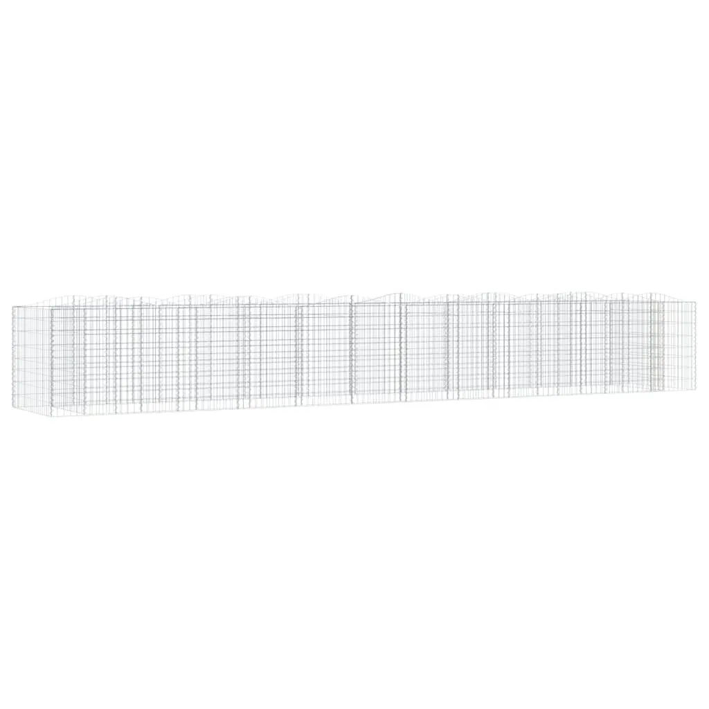 Gabionen-Hochbeet mit Hochbogen 600x100x100 cm Verzinktes Eisen