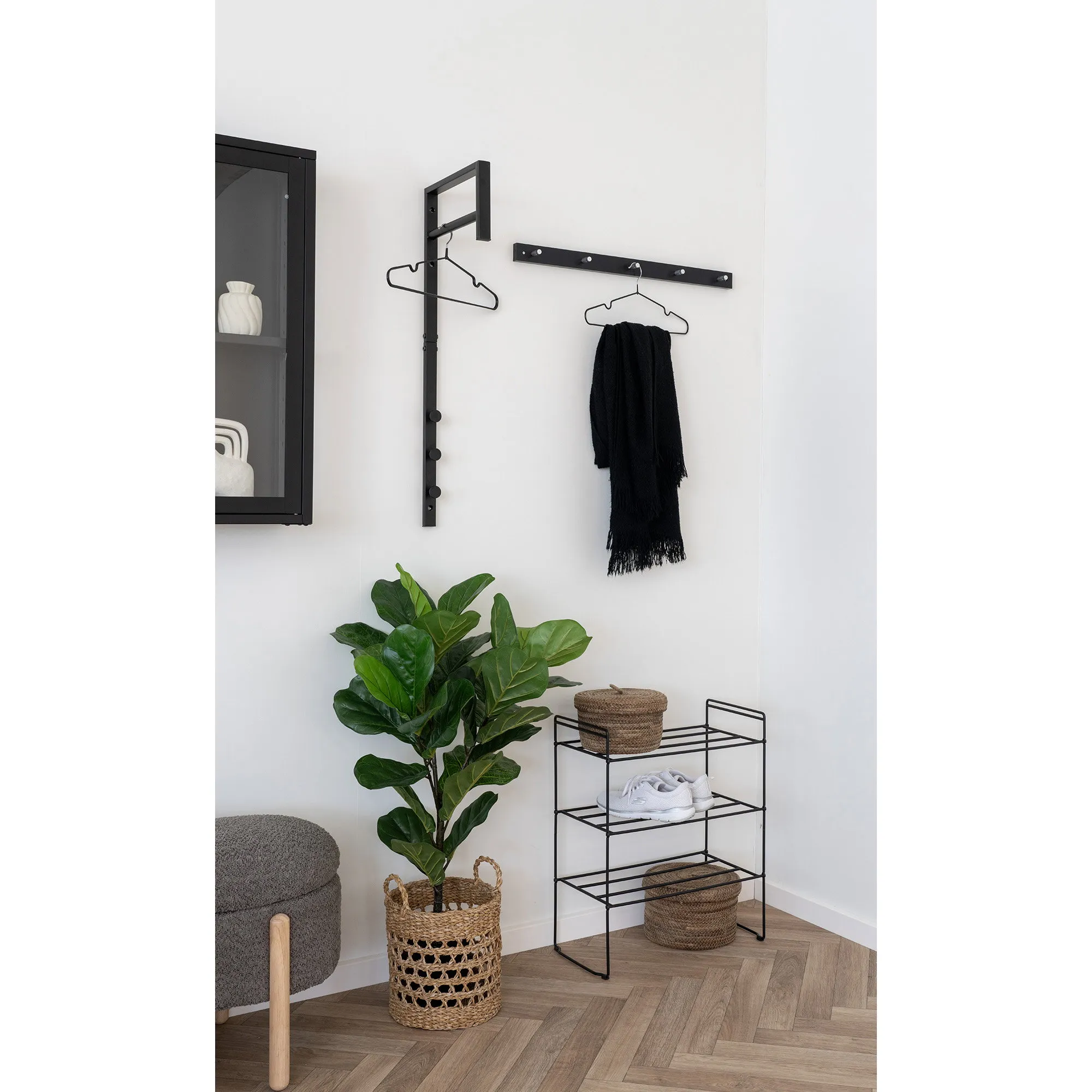 tinkaro Garderobenstativ Trento Metall 3x30x82 cm Schwarz