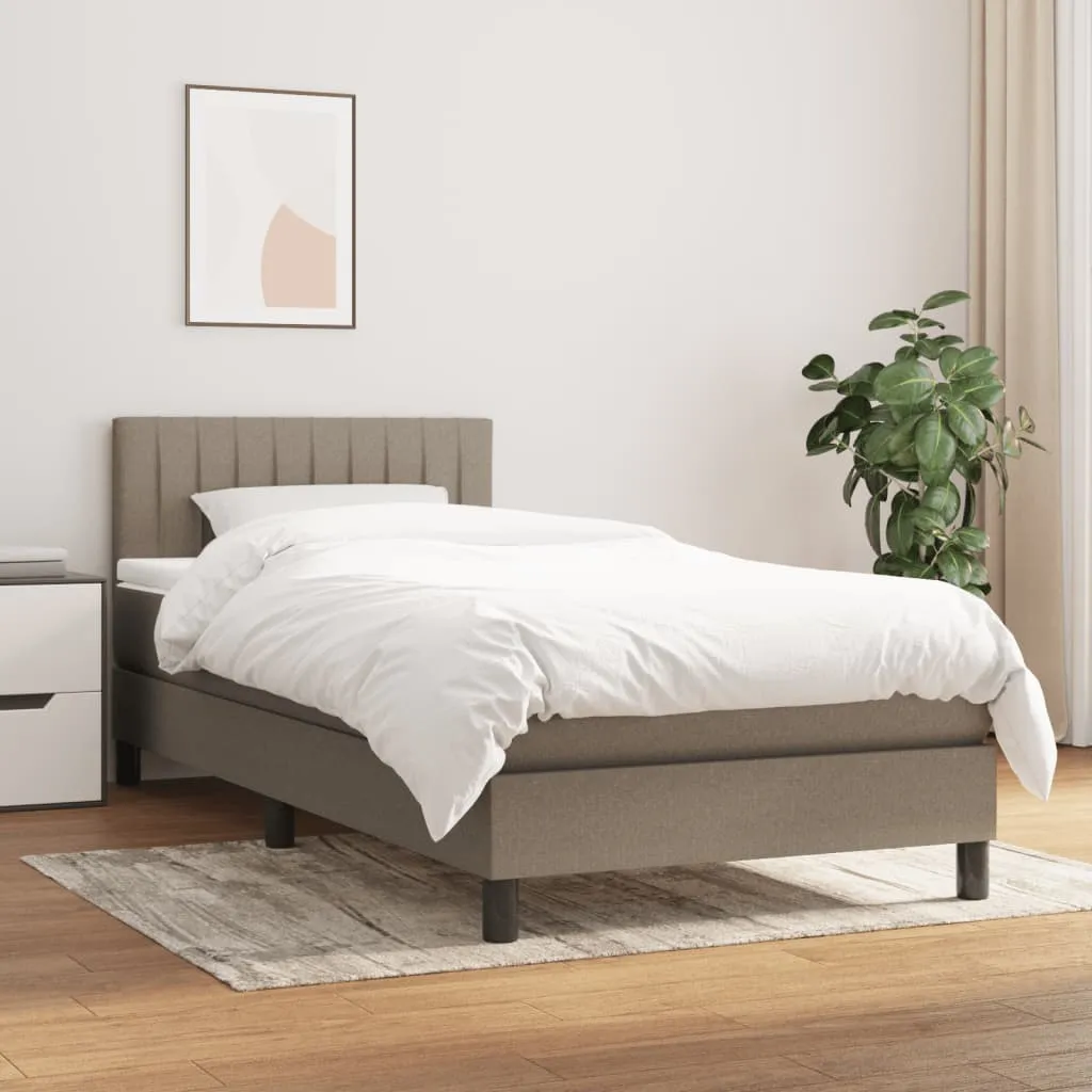 Boxspringbett mit Taschenfederkernmatratze, 203x80 cm, Taupe