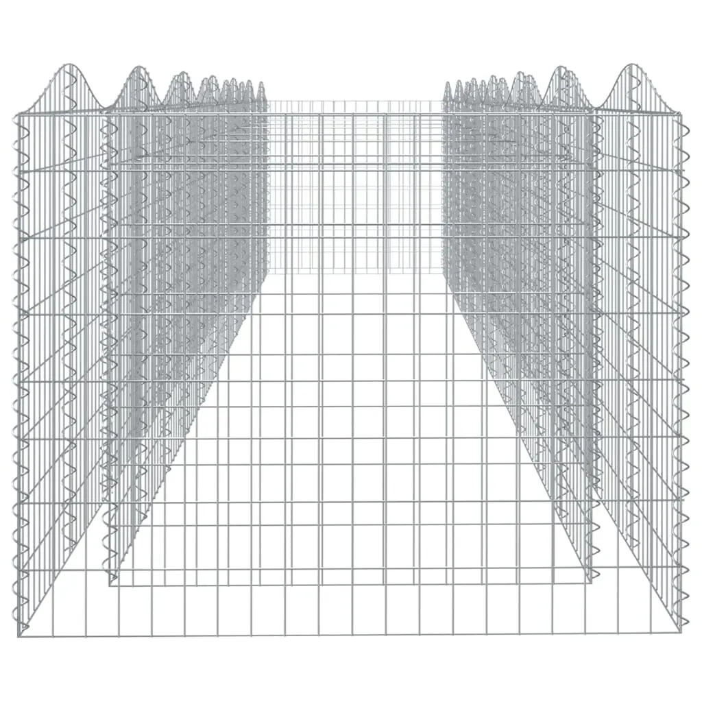 Gabionen-Hochbeet mit Hochbogen 600x100x100 cm Verzinktes Eisen