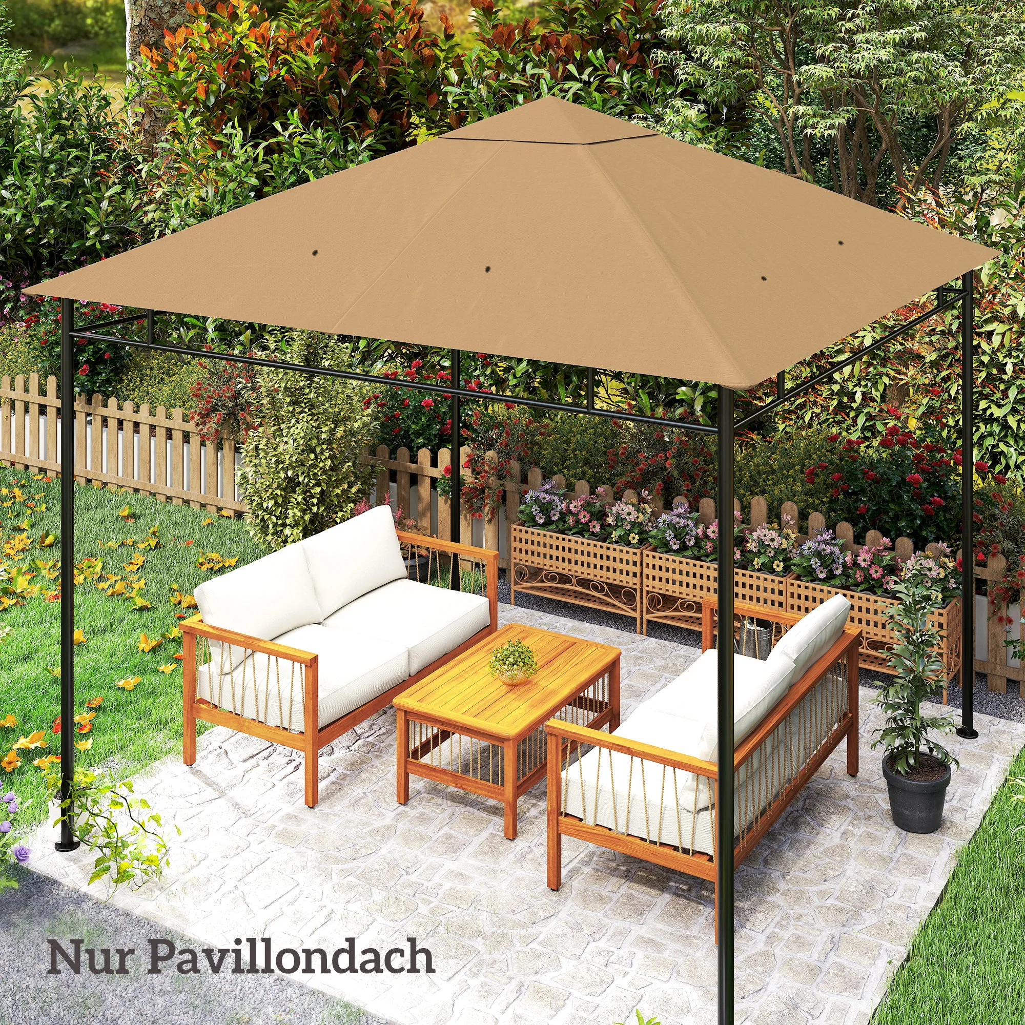 Pavillon Ersatzdach 298x295 cm Beige