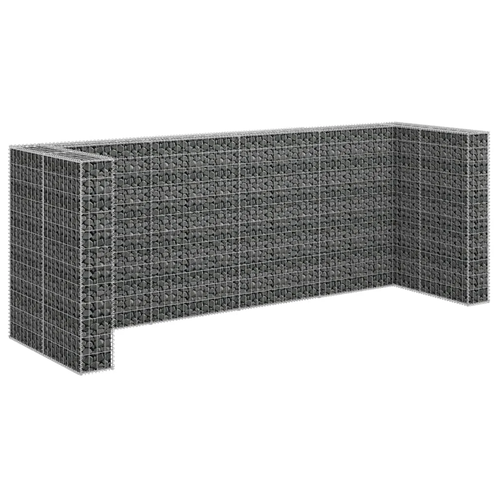 Gabionenwand Mülltonnenverkleidung 320x100x120 cm Silber