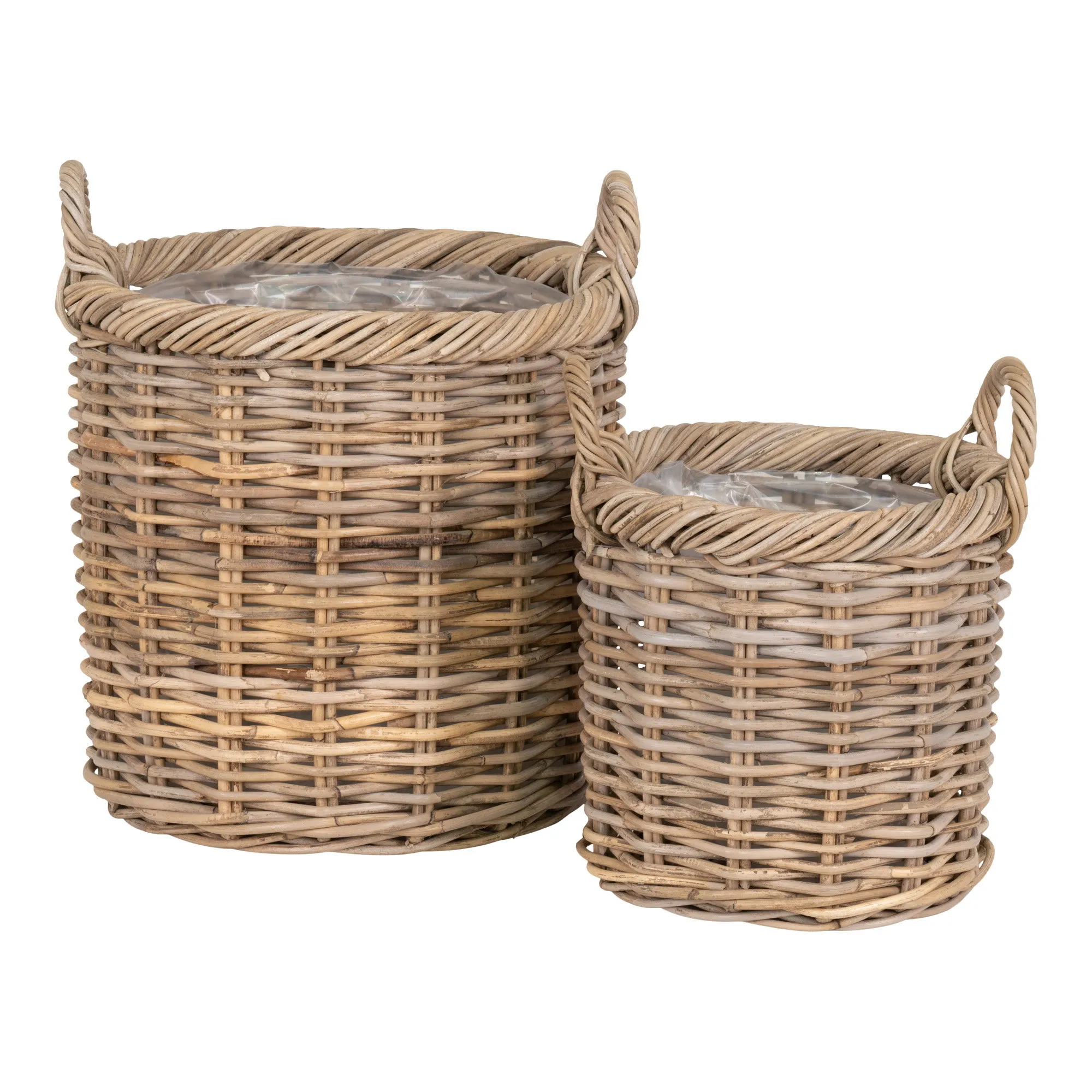 tinkaro Gili Körbe Set aus Kubu-Rattan 48/38 cm Natur