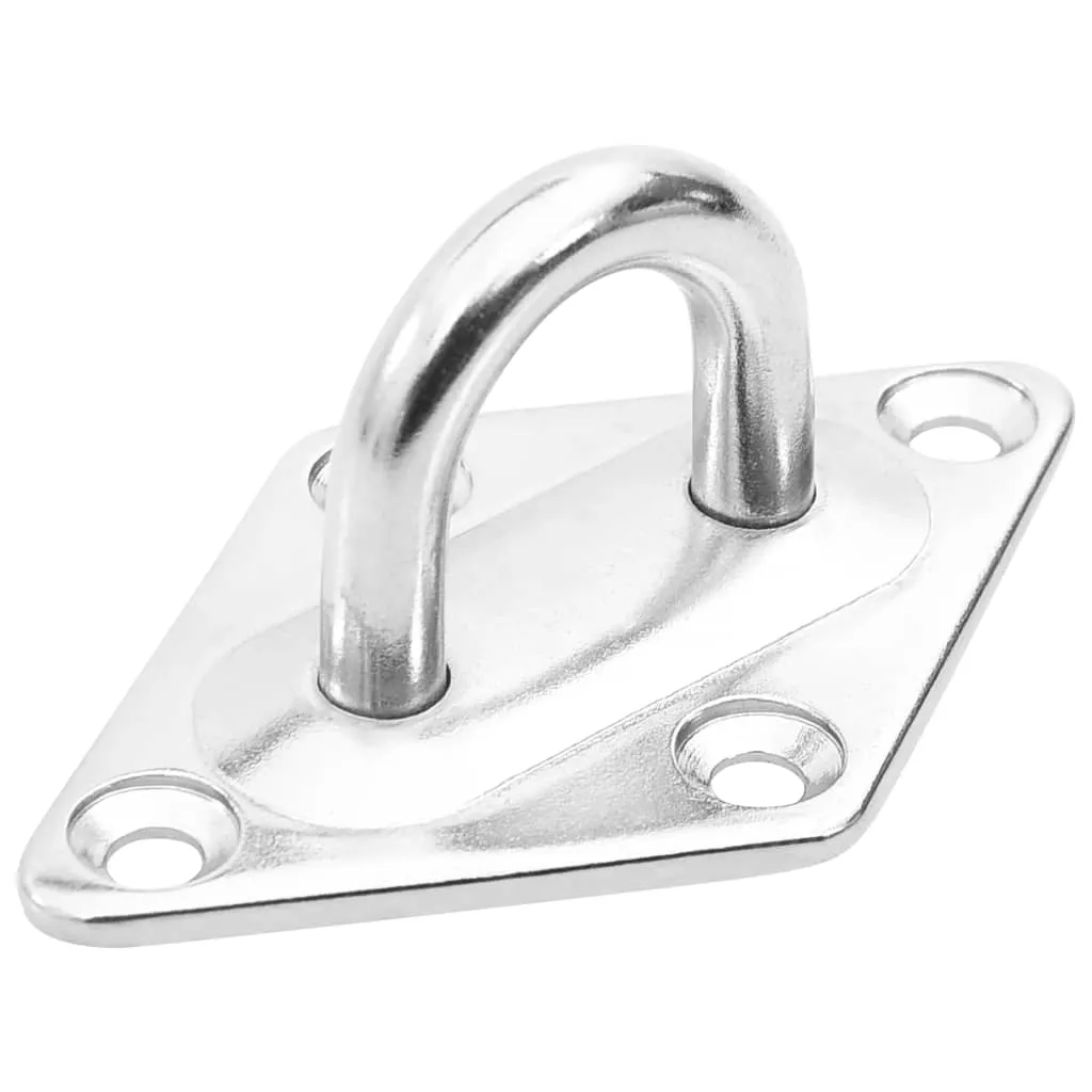 Sonnensegel Montagesatz Edelstahl 65x40 mm Silber Zubehörset