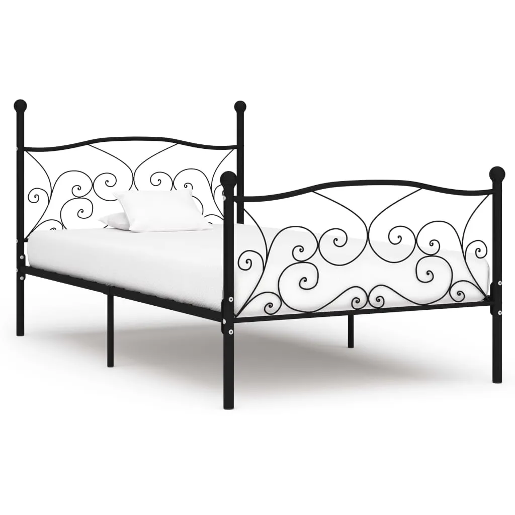 Metallbettgestell Schwarz 211x109x105 cm mit Lattenrost