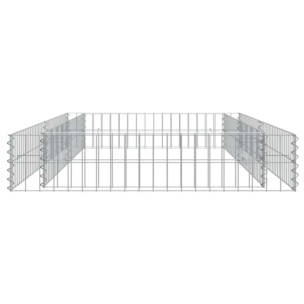 Gabionen-Hochbeet 200x100x20 cm Silber Verzinkter Stahl