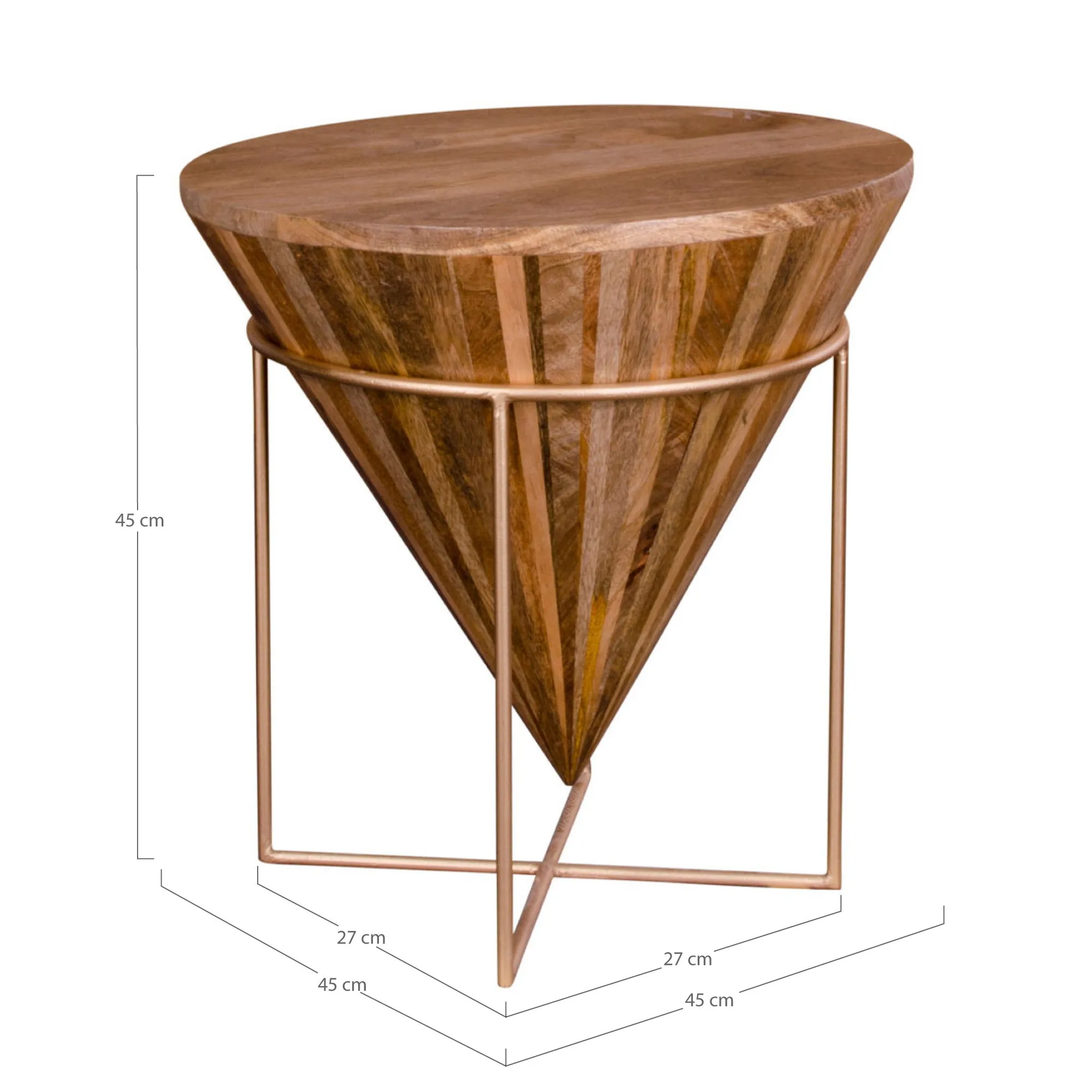 tinkaro Couchtisch Hapur Mangoholz, Stahl Natur
